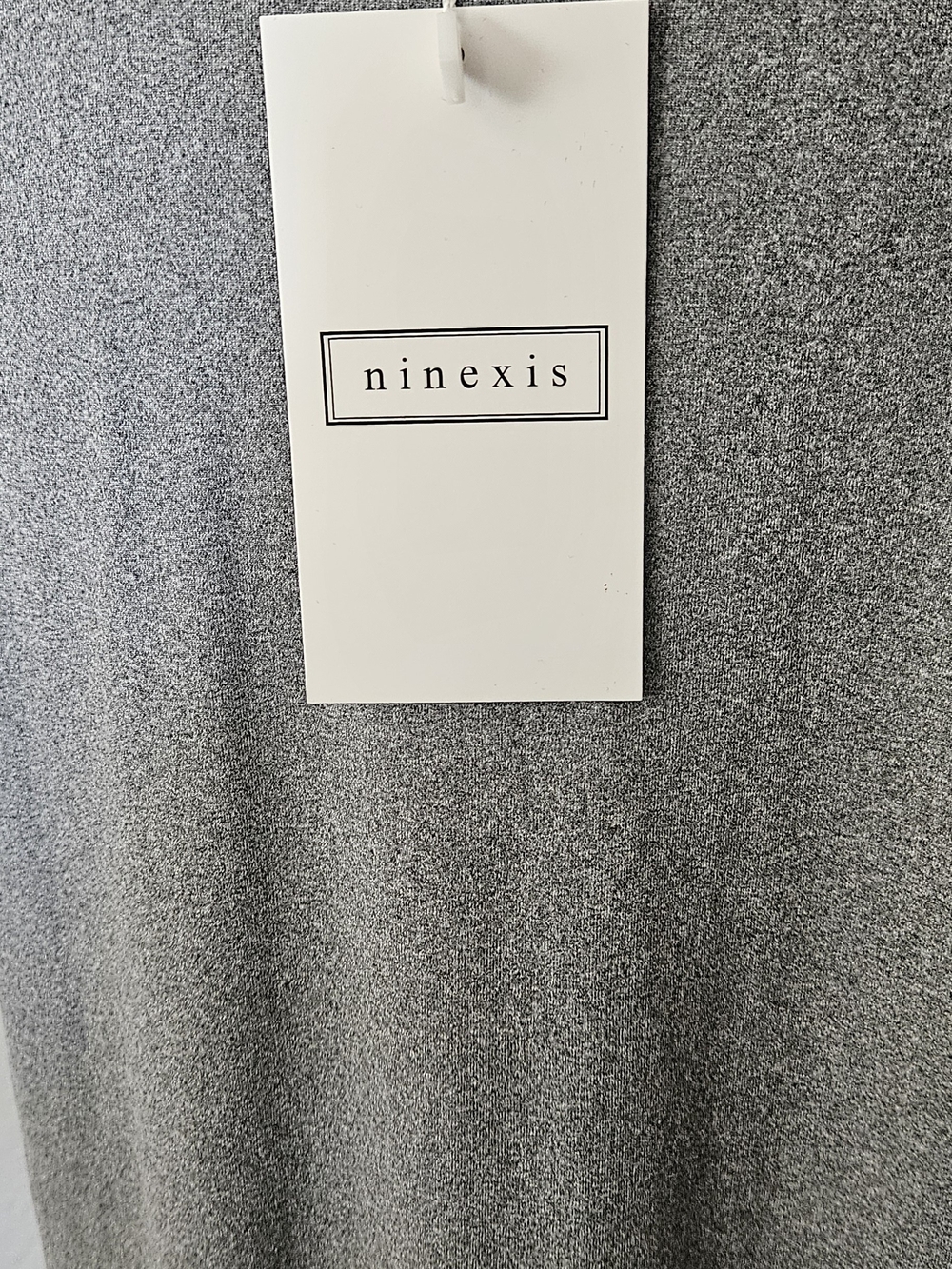 V-Neck Gray Maxi Tee Dress with Side Slit - Picture 5 of 8